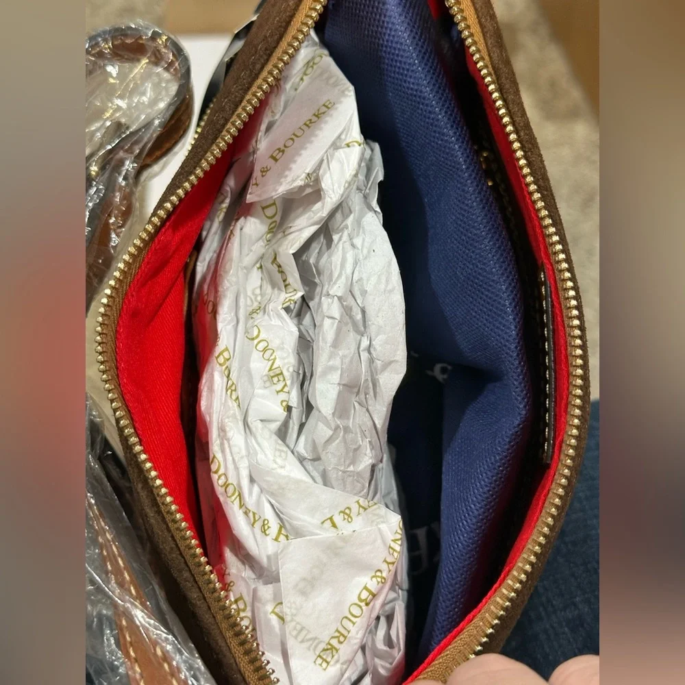 Dooney & Bourke Brown Suede Crossbody Bag - NWT - Picture 3 of 3